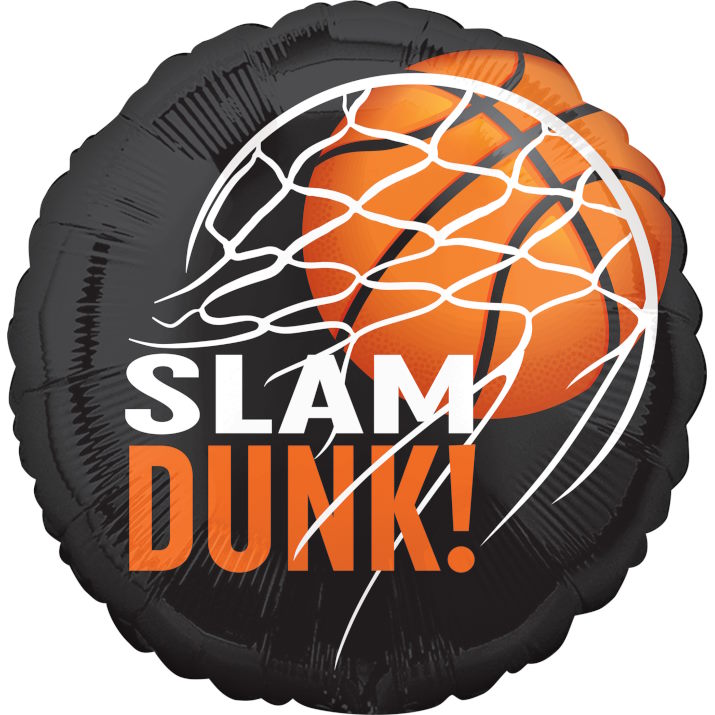 Slam Dunk Basketball Foil Balloon 18 Inches | Party Save Smile