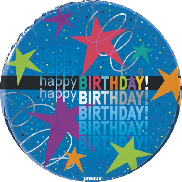 Cosmic Stars Happy Birthday Foil Balloon 18 Inch | Party Save Smile