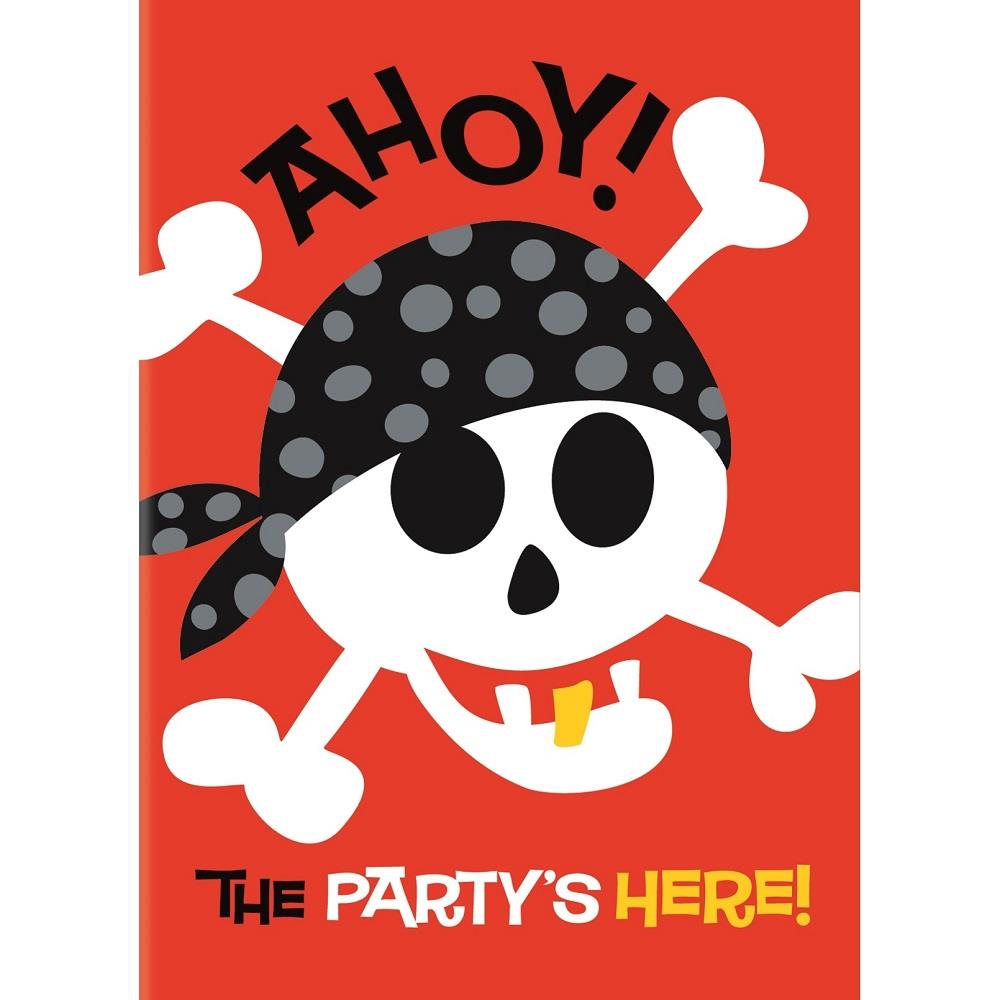 Fun Pirate Invitations Pack of 8 Invites with Envelopes | Party Save Smile