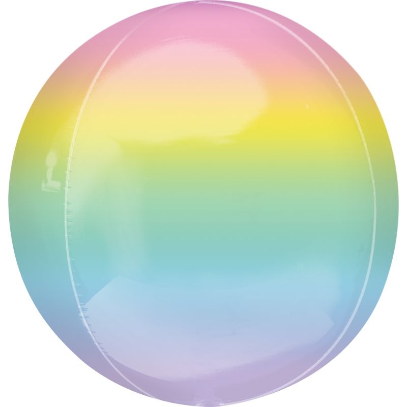 Pastel Ombre Sphere Orbz Foil Balloon 15 inch | Party Save Smile