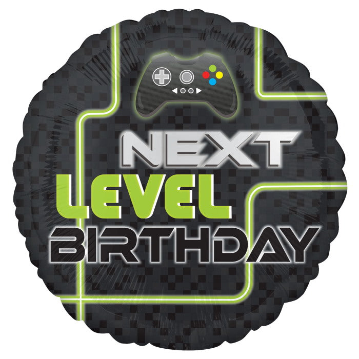 Level Up Gaming Foil Balloons 18 inches | Party Save Smile