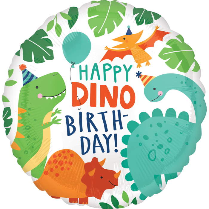 Happy Birthday Dino Foil Balloon 18 Inches | Party Save Smile