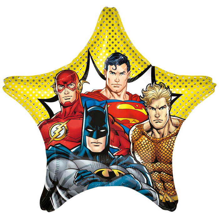 Star Shaped Justice League Balloons 28 Inches | Party Save Smile