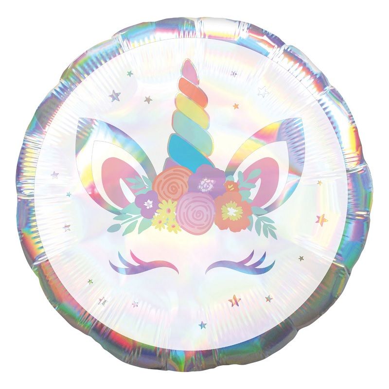 Iridescent Unicorn Eyelash Foil Balloons 18 Inches | Party Save Smile