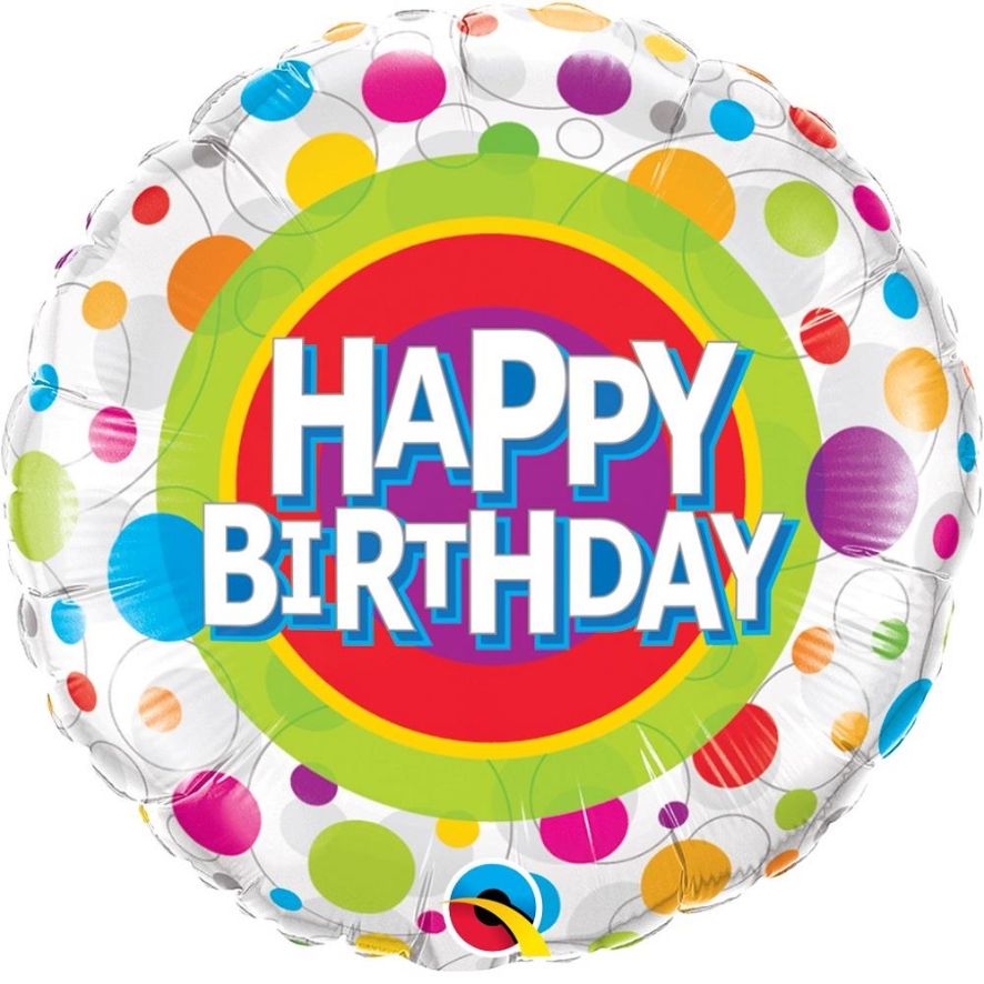Colourful Dots Happy Birthday to You Foil Balloon 18 Inch | Party Save Smile