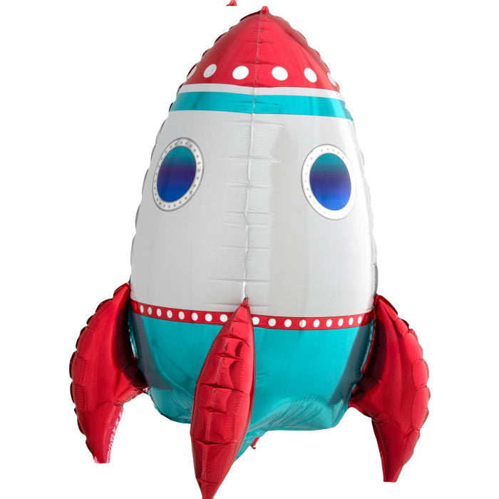 Rocket Ship Sitter Balloon Air Fill 21 inches | Party Save Smile