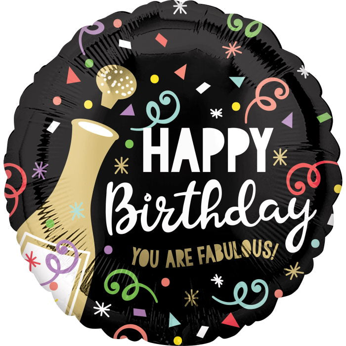 Gold Bubbly Birthday Foil Balloon 18 Inch | Party Save Smile