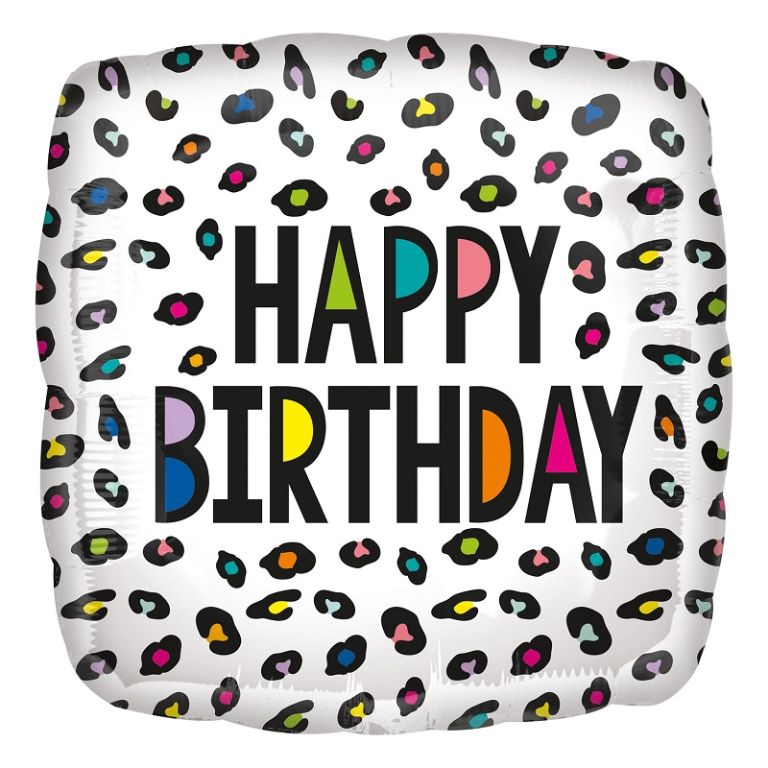Leopard Print Foil Balloons - Happy Birthday | Party Save Smile