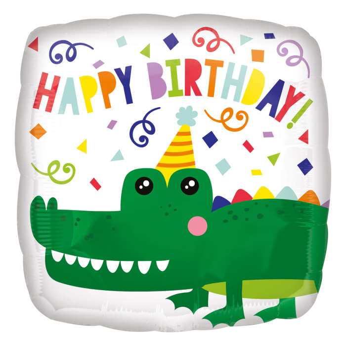 Alligator Happy Birthday Foil Balloon 18 inches | Party Save Smile