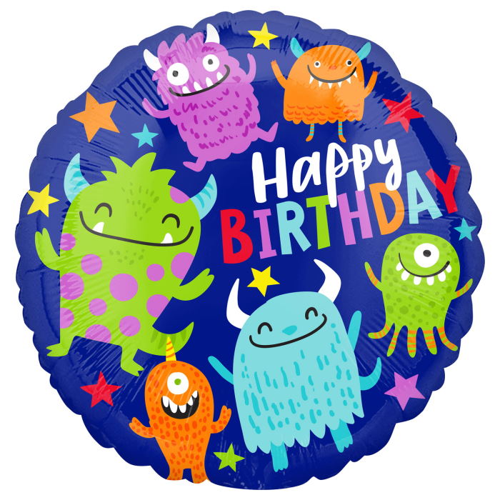 Little Monsters Happy Birthday Foil Balloon 43cm | Party Save Smile