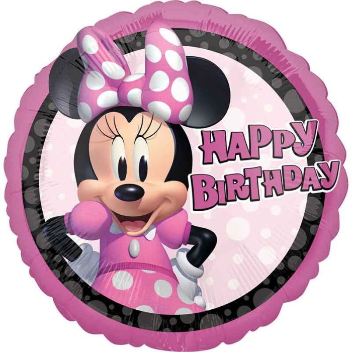 Minnie Mouse Forever Happy Birthday Foil Balloon 18 Inch | Party Save Smile