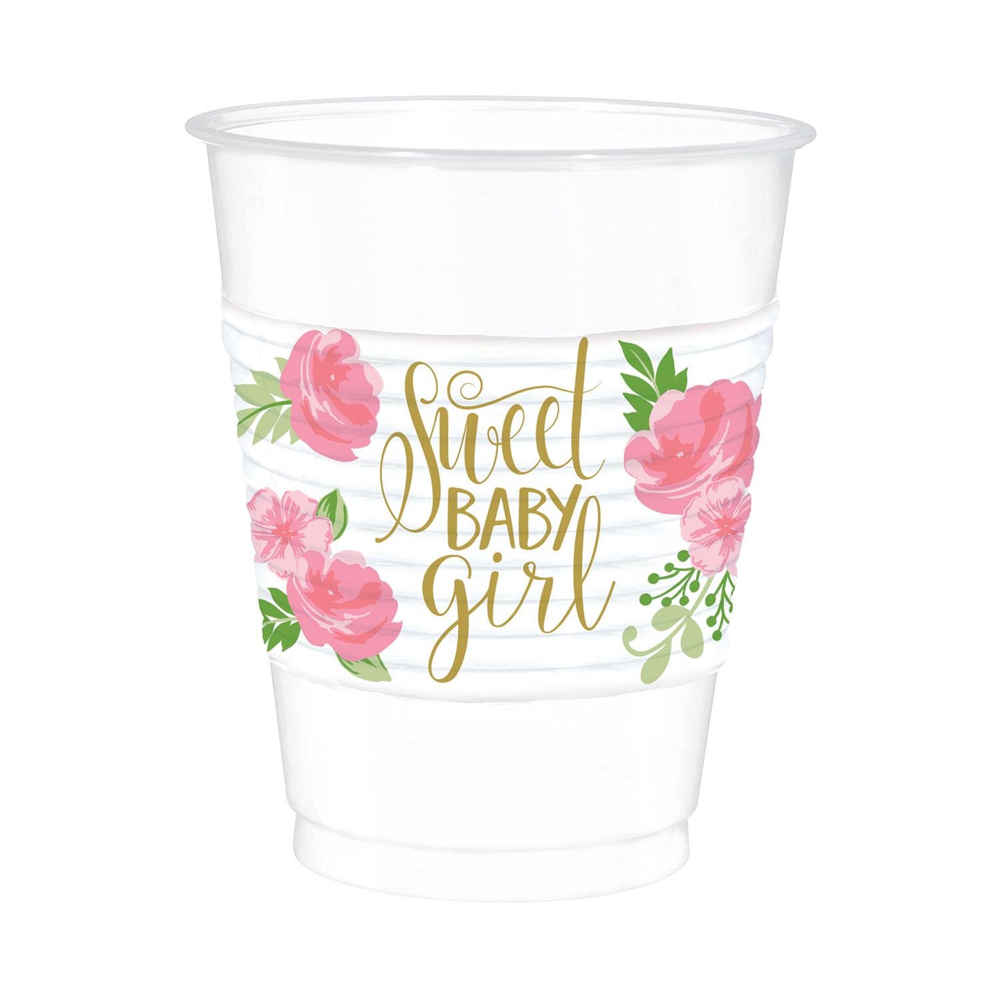 Floral Baby Girl Party Cups Pack of 25 | Party Save Smile