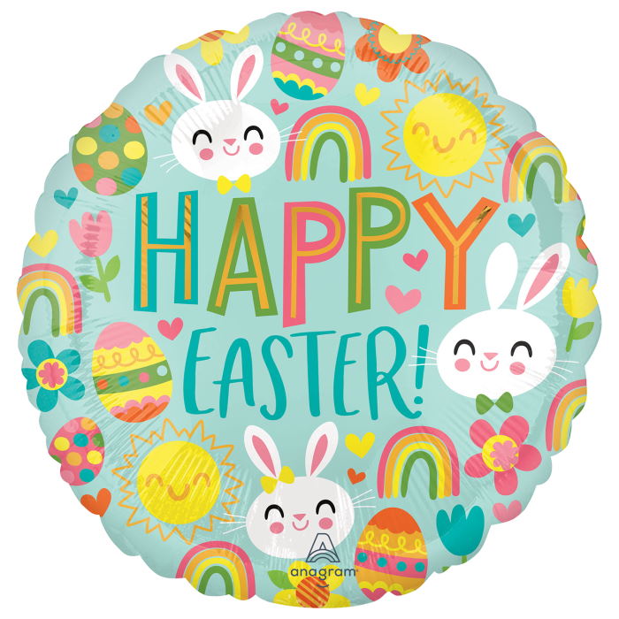 Sunshine and Rainbows Happy Easter Foil Balloon | Party Save Smile