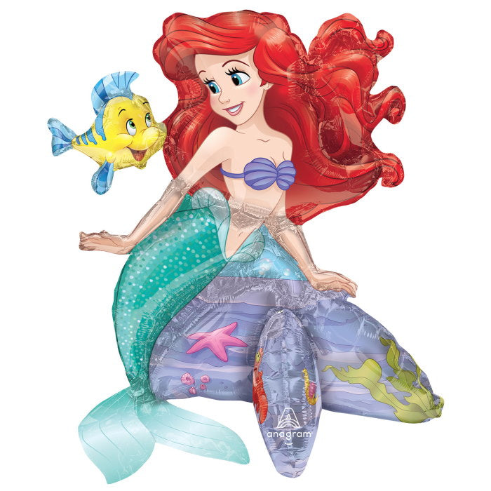 Ariel Little Mermaid Sitter Foil Balloon 45cm | Party Save Smile