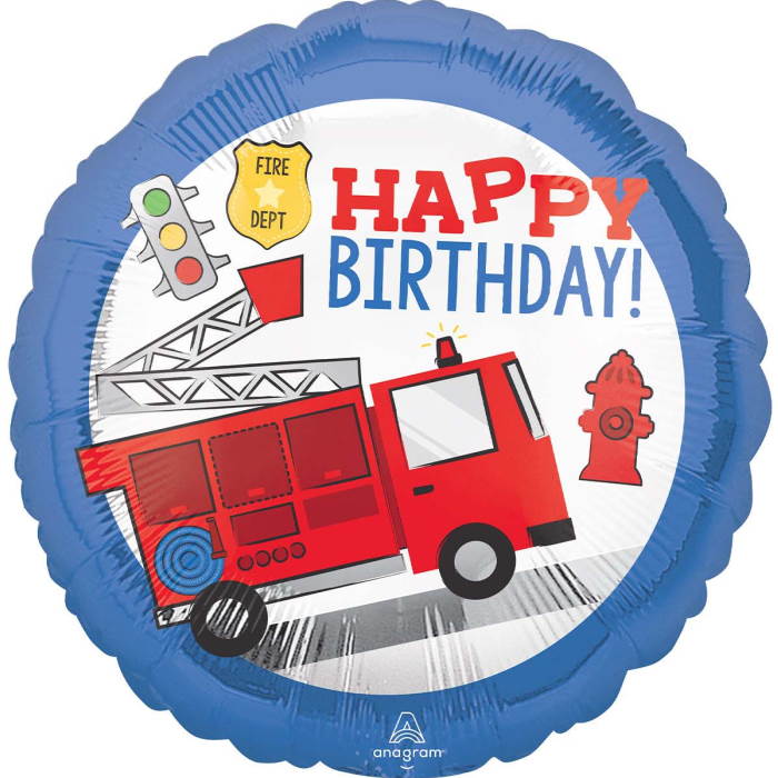 First Responder Fire Engine Foil Balloon 18 Inch | Party Save Smile