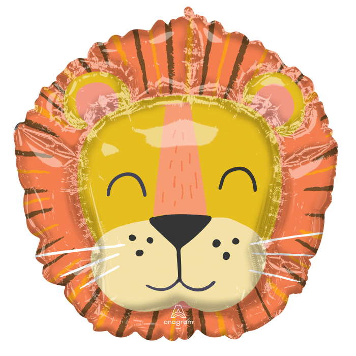 Get Wild Lion Head Foil Balloon 28 inches | Party Save Smile