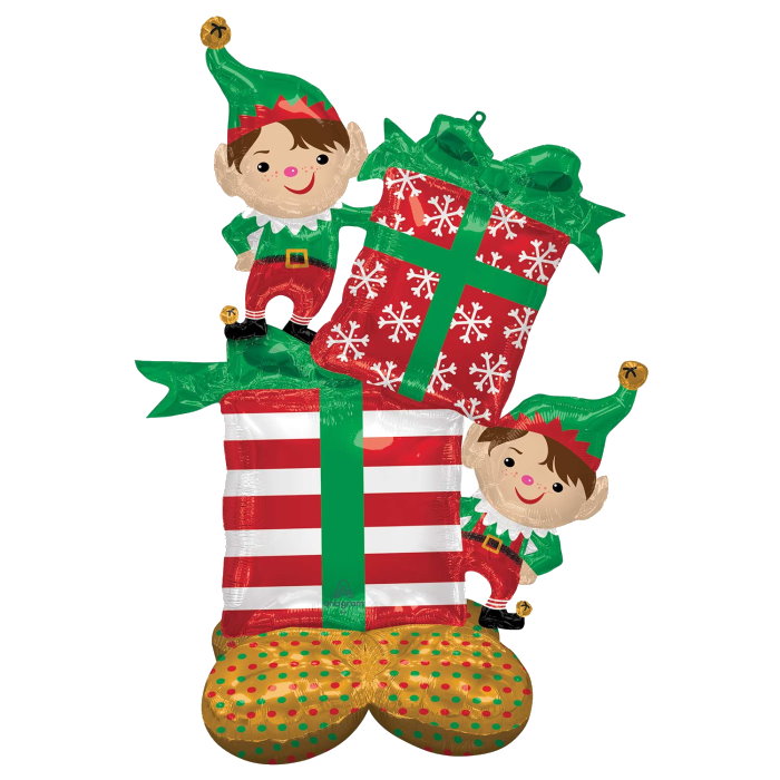 Christmas Elf Giant Foil Balloon - Air Fill Only 53 Inches | Party Save Smile
