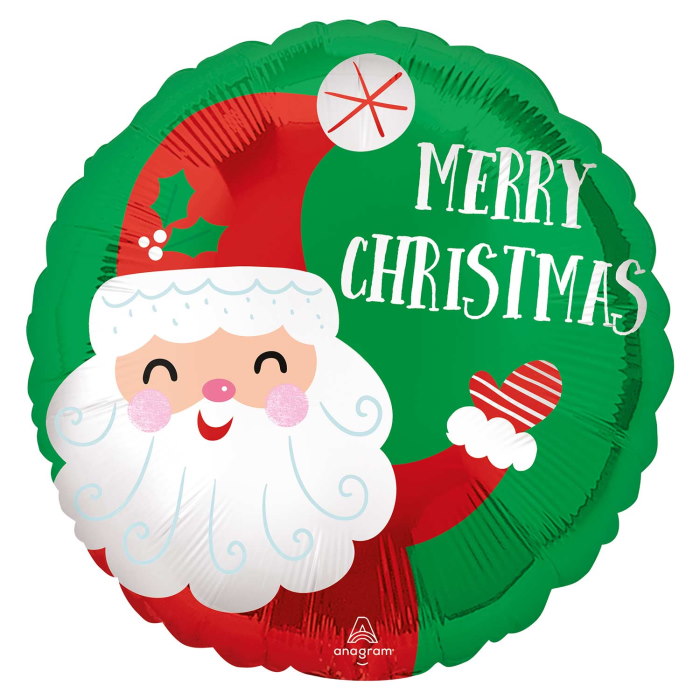 Merry Christmas Santa Foil Balloon 18 Inch | Party Save Smile