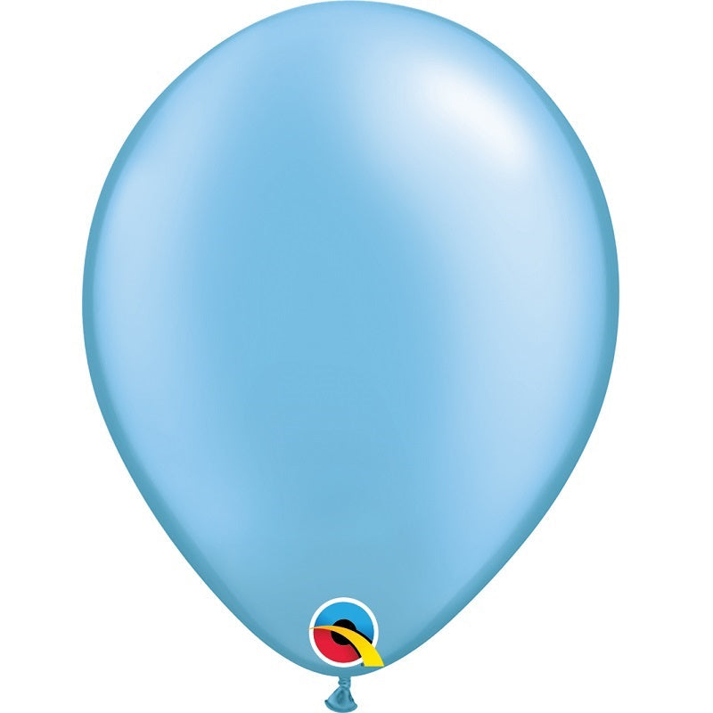 Qualatex Pearl Azure Blue Latex Balloons 5 inch | Party Save Smile