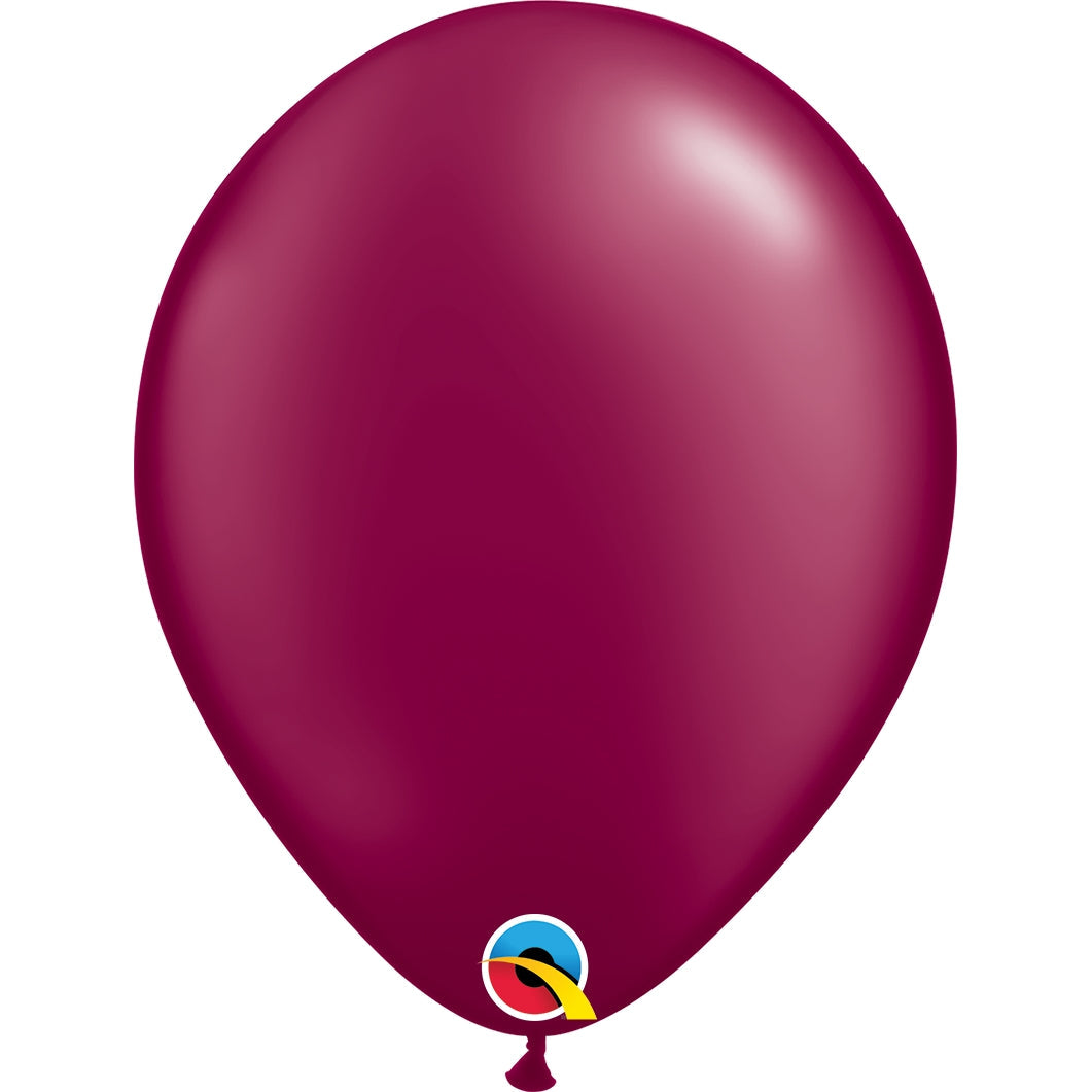 Pearl Burgundy Latex Balloons: 5 inch Qualatex Decorator | Party Save Smile