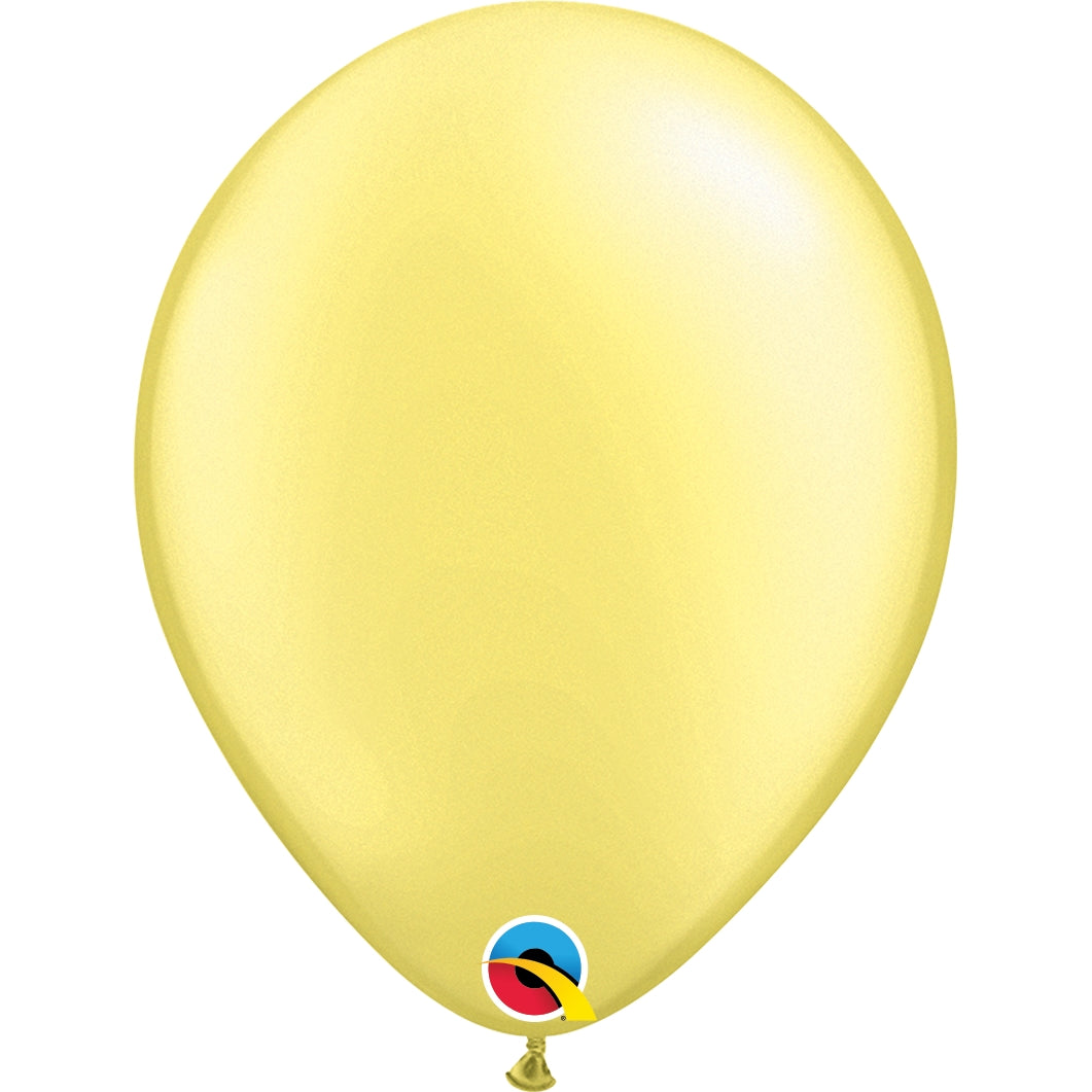 Pearl Lemon Chiffon Latex Balloons 5 inch Qualatex | Party Save Smile