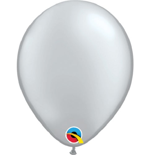 Silver Metallic Latex Balloons Qualatex 5 inch | Party Save Smile