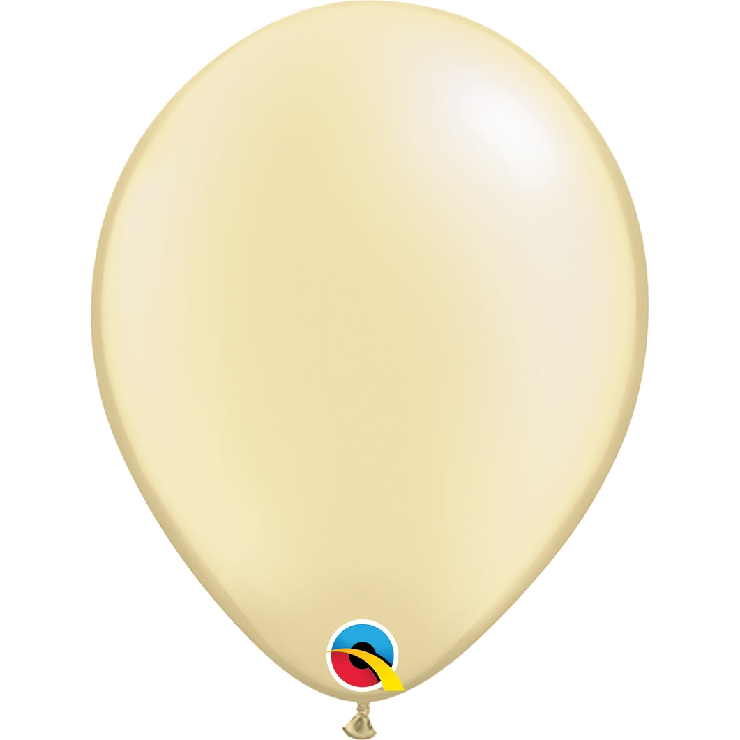 Pearl Ivory 11 Inch Latex Balloons: Qualatex Decorator | Party Save Smile