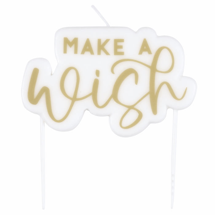 Make a Wish Birthday Cake Candle 12cm | Party Save Smile