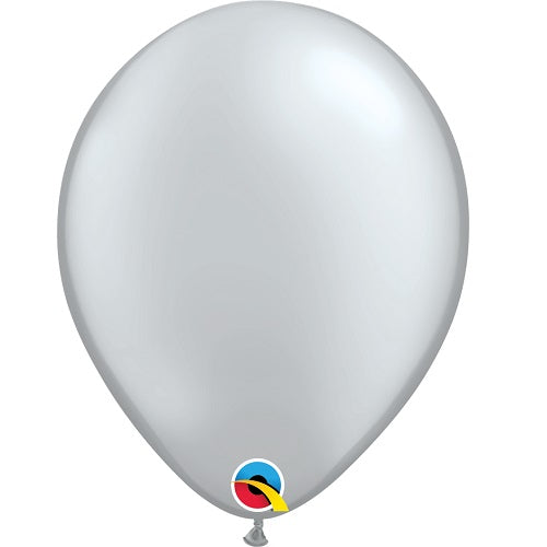 Metallic Silver Latex Balloons Qualatex 11 inch | Party Save Smile