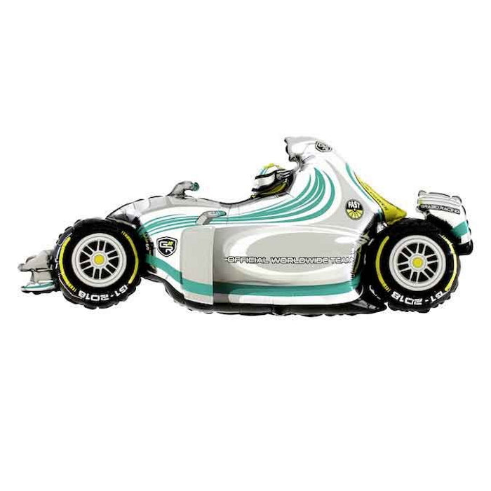 Grey Racing Car Foil Balloon 49 inches | Party Save Smile