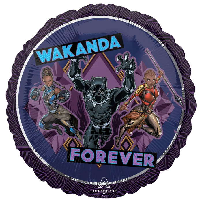 Black Panther Wakanda Forever Foil Balloon 18 Inch | Party Save Smile