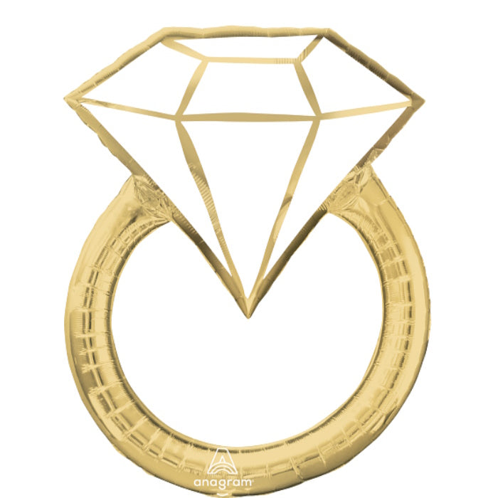 Gold Wedding Ring Foil Balloon 30 inches | Party Save Smile