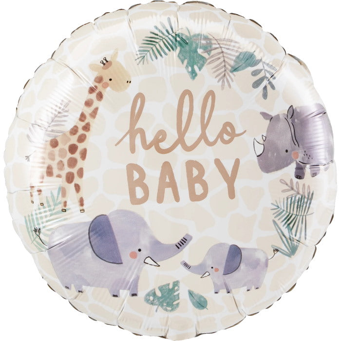 Jungle Animals Hello Baby Foil Balloon 18 Inches | Party Save Smile