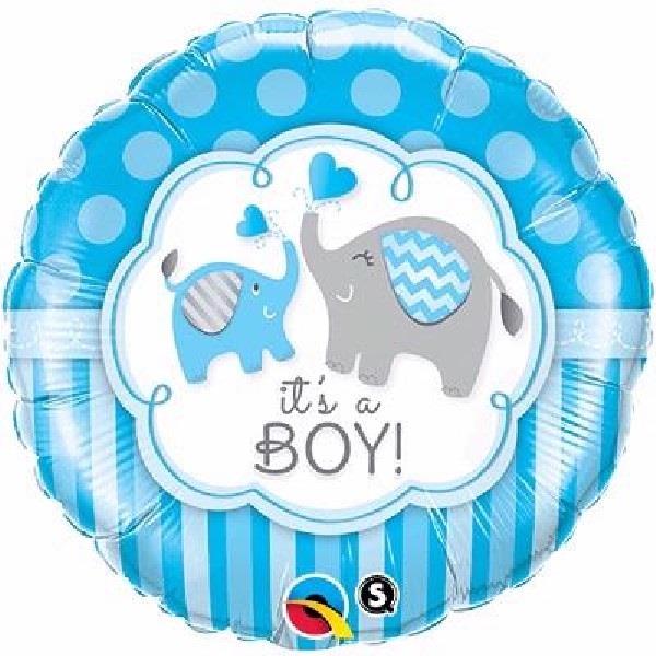 Blue Elephant It's a Boy Foil Balloons 18 Inches | Party Save Smile
