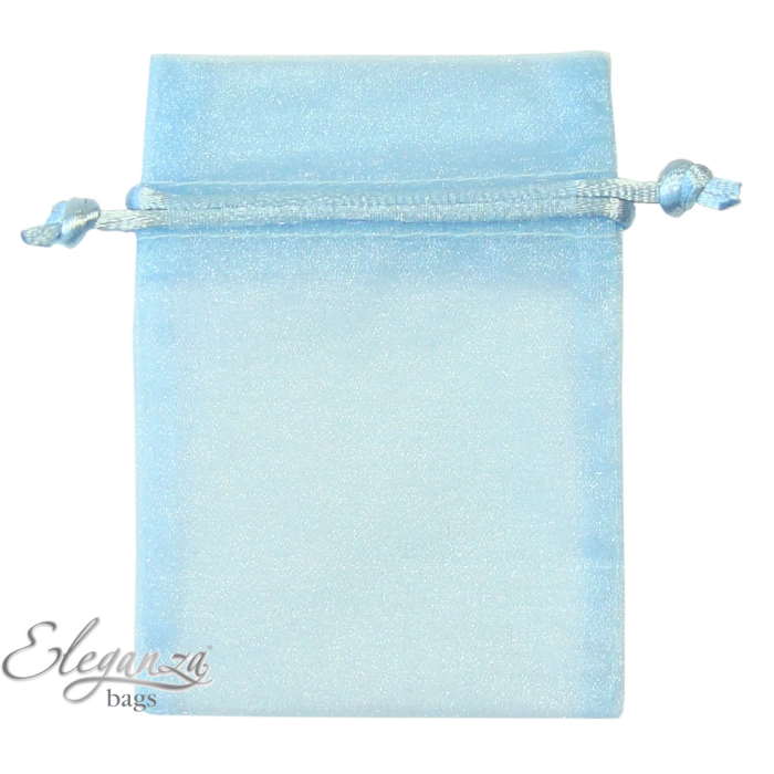Baby Blue Organza Bags: Wedding Favour Bags Pack of 10 | Party Save Smile
