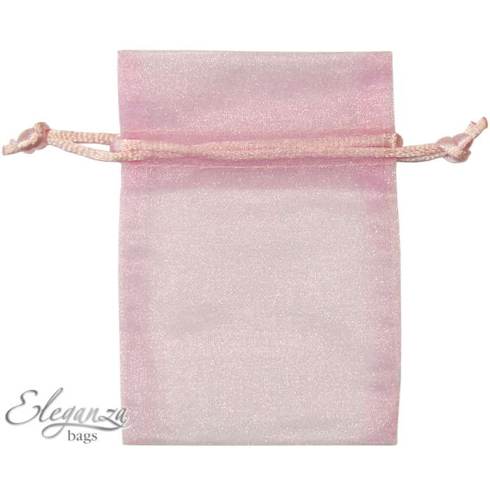 Baby Pink Organza Bags Pack of 10: Wedding Favour Bags | Party Save Smile