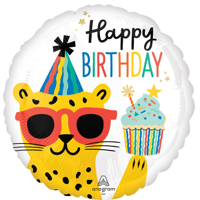 Cheetah Party Animal Birthday Foil Balloon 18 Inches | Party Save Smile