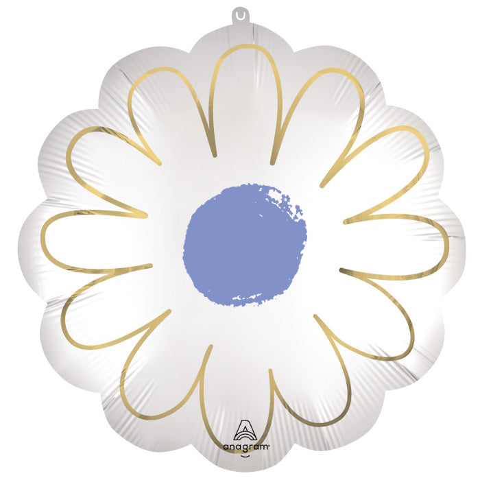 Satin Purple Daisy Foil Balloon 21 inches | Party Save Smile