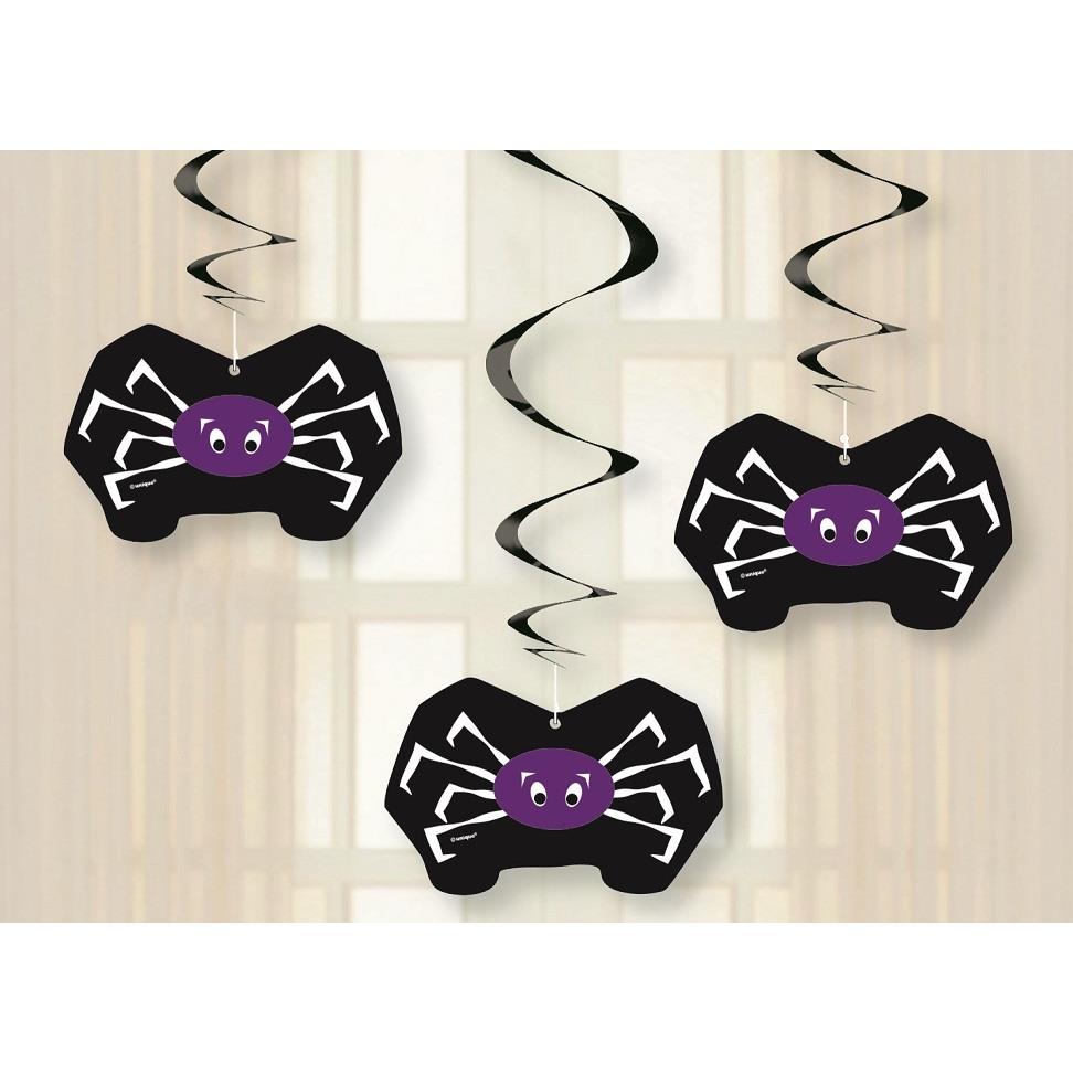 Hanging Spider Halloween Decorations Pack of 3 | Party Save Smile