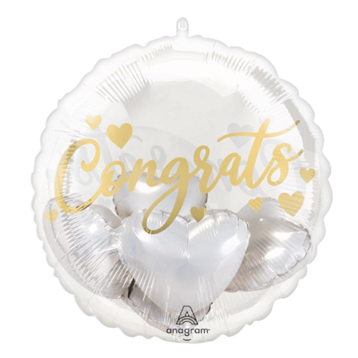 Congrats with Hearts Insiders Balloon 20 Inches | Party Save Smile
