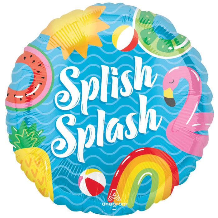 Pool Party Splish Splash Foil Balloon 18 Inches | Party Save Smile