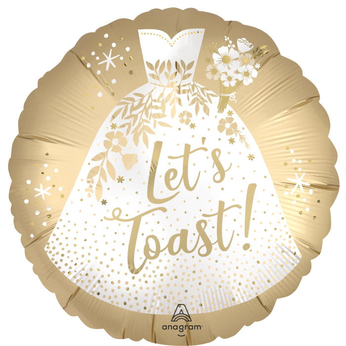 Wedding Dress Foil Balloon (Lets Toast) 18 Inches | Party Save Smile