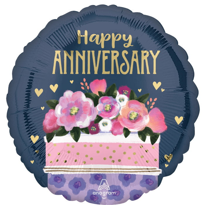 Happy Anniversary Cake Foil Balloon 18 Inches | Party Save Smile