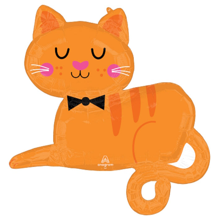 Orange Tabby Cat Foil Balloon 31 inches | Party Save Smile