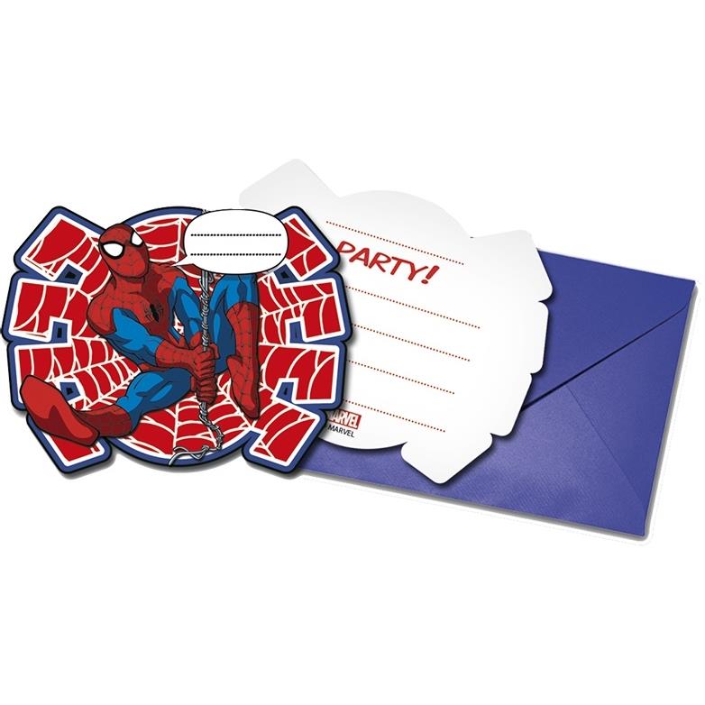 Spiderman Web Warriors Party Invitations Pack of 6 | Party Save Smile