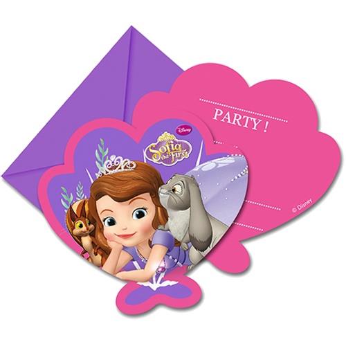 Sofia the First Party Invitations with Envelopes Pack of 6 | Party Save Smile