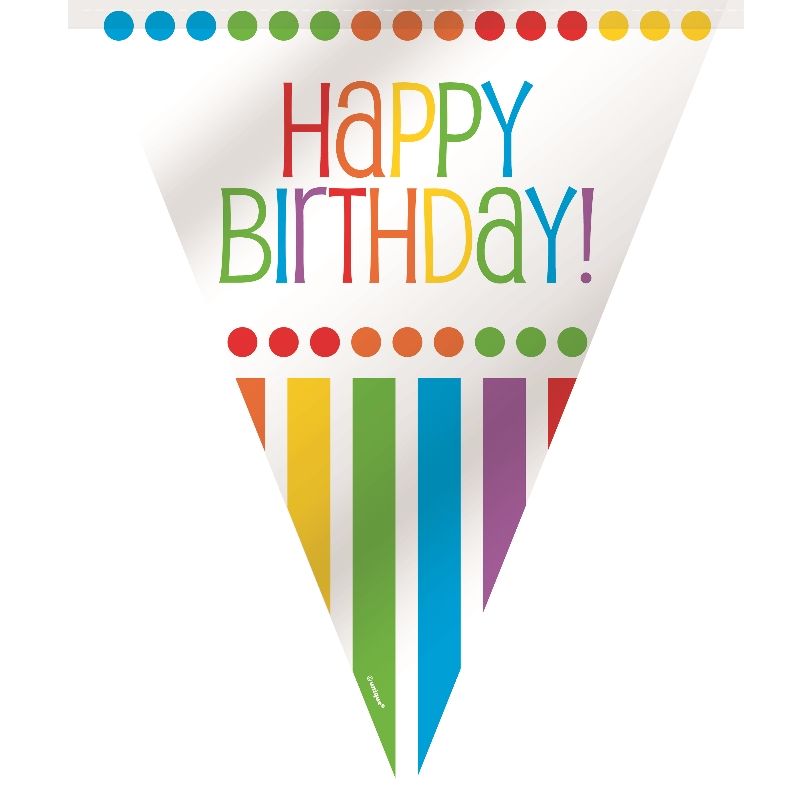 Rainbow Colourful Happy Birthday Bunting Banner Decoration | Party Save Smile