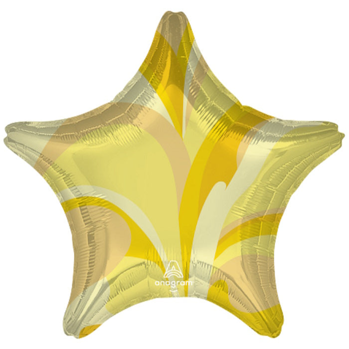 Gold Marble Star Foil Balloon 18 inches Anagram | Party Save Smile