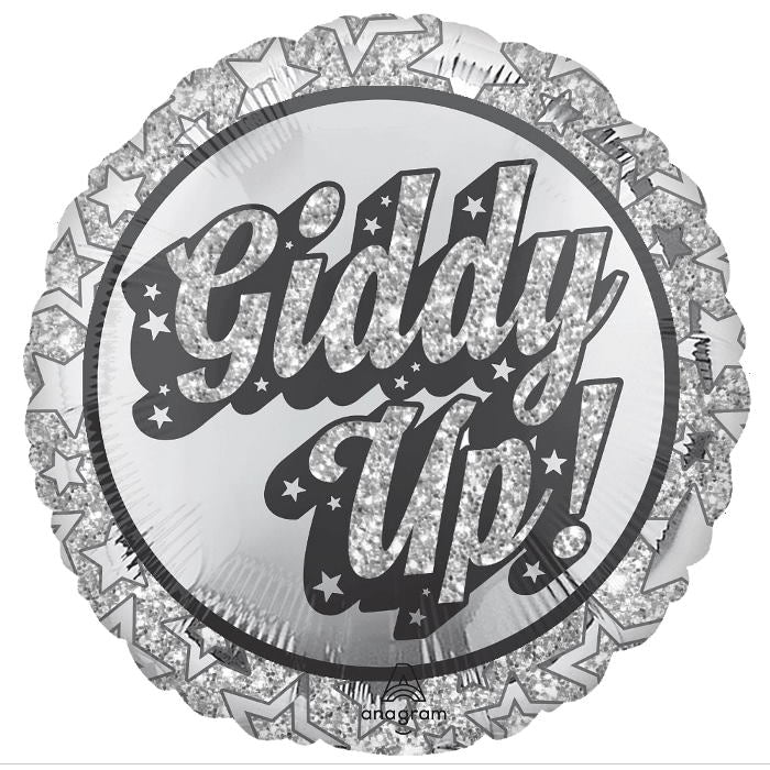 Disco Western Giddy Up Foil Balloon 18 Inches | Party Save Smile