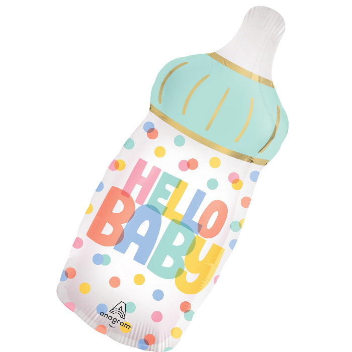 Hello Baby Bottle Foil Balloon 28 inches | Party Save Smile
